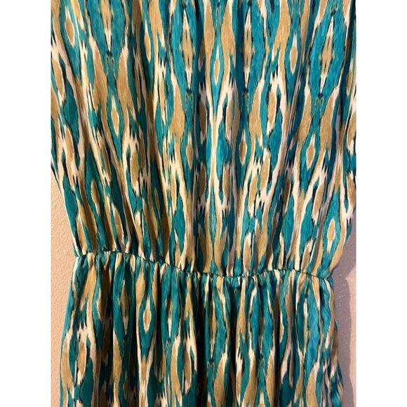 Michael Kors Dress  L Large 10 12 14 Blue Green Tan White Summer Lightweight - Picture 2 of 6